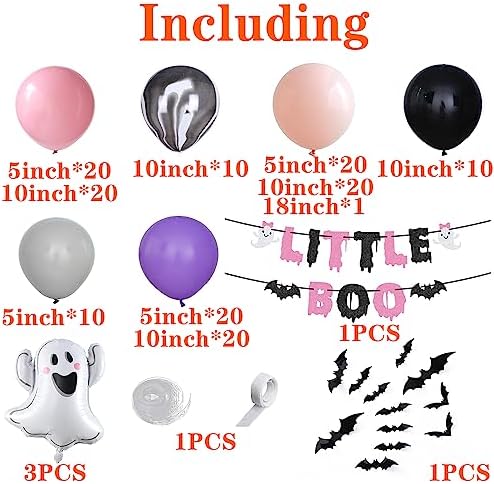 PageebO Halloween Balloon Arch Kit with Banner and Stickers