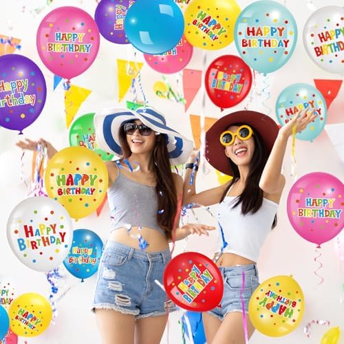 45 Pcs Happy Birthday Latex Balloons 12 Inch Decor