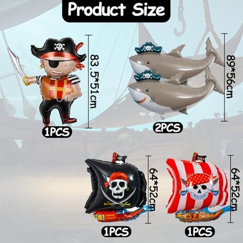 Pirate Theme Birthday Decorations 38 Piece Set