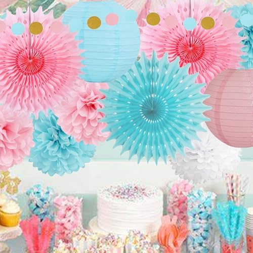Gender Reveal Decorations with Glitter Letters and Heart Banner
