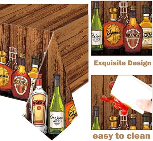 Whiskey Party Tablecloths 2Pcs Decor for Birthday Events