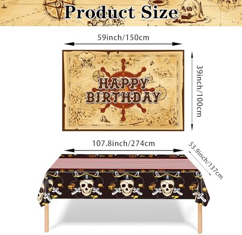 Heidaman 120Pcs Pirate Party Decorations Set
