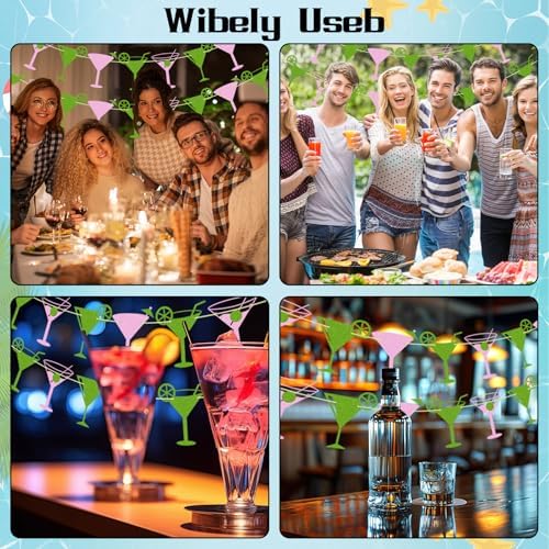 2Pcs Martini Cup Decorations Banners for Parties