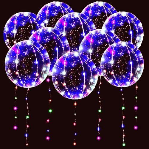 LED Bobo Balloons 10 Packs 20 Inches Light Up Decorations