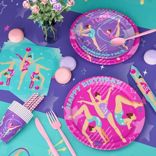 Gymnastics Birthday Party Tableware Set for Kids
