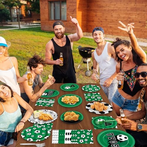 Soccer Themed Party Supplies Set for 24 Guests