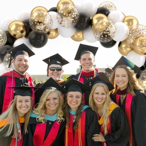 Patimate Black Gold Confetti Balloons Set 50Pcs