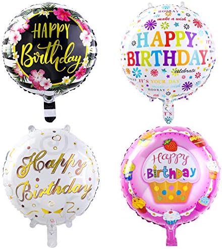 Happy Birthday Aluminum Foil Balloons 50 Pack 18 Inches