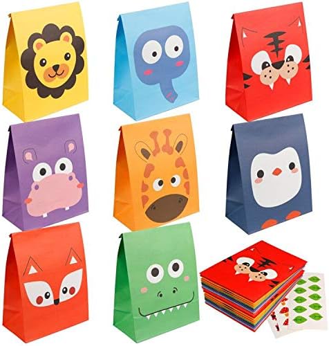 Mocoosy 24 Pack Animal Party Favor Bags for Kids
