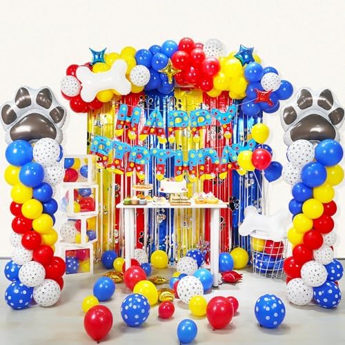 Cartoon Dog Paw Birthday Balloon Decor Banner