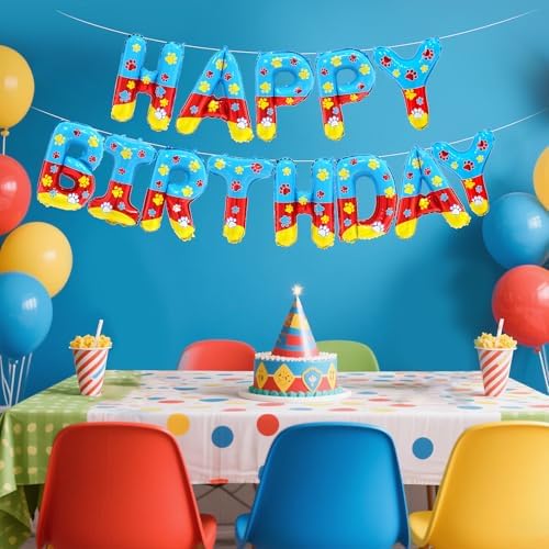 Cartoon Dog Paw Birthday Balloon Decor Banner