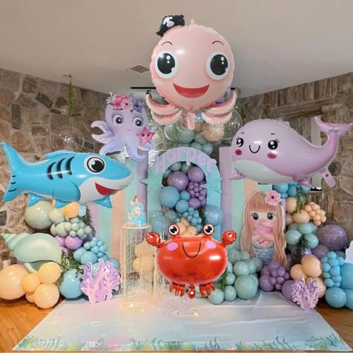 SAMOKA Sea Animals Balloons 12 PCS Under The Sea Decorations