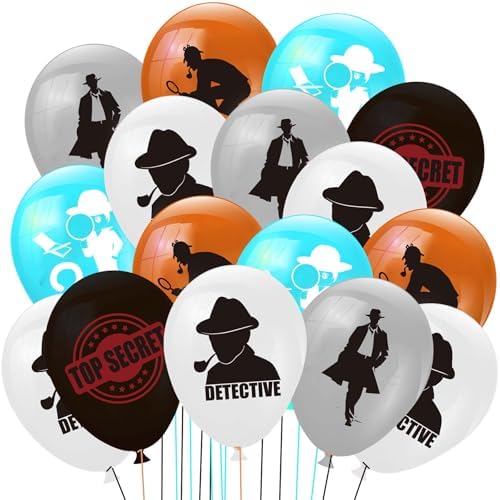 CupaPlay 50 Ct Detective Balloons - Spy Theme Party Decorations
