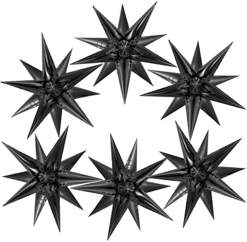 72 Pcs Black Star Foil Balloons for Party Decor