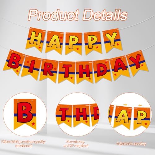 Anime Happy Birthday Banner with Swallowtail Flags