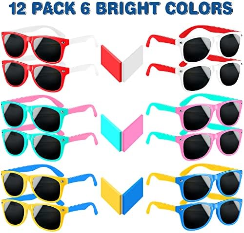 GINMIC Kids Sunglasses Party Favors 12 Pack Neon