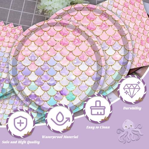 128 Pcs Gradient Scales Party Tableware Set for 16 People