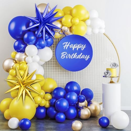 Blue Yellow Balloon Arch Kit for Parties