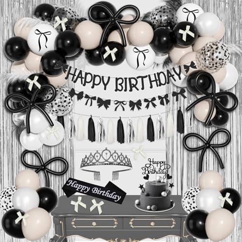 Ouddy Life Black Bow Birthday Decorations