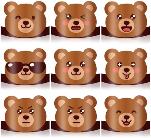 24 Pcs Bear Themed Party Hats with Ropes for Kids Birthday