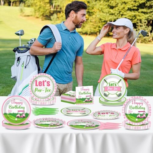 96Pcs Pink Golf Birthday Party Supplies Set