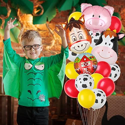 Farm Animal Balloons Set Pig Cow Horse Donkey