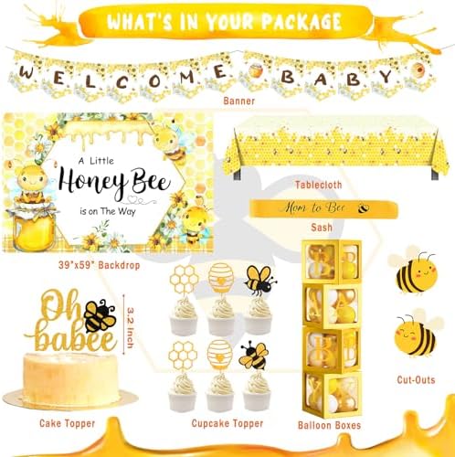Bumble Bee Baby Shower Decorations Set
