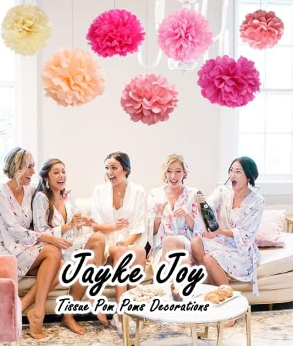 20 Pcs Pink Mix Tissue Pom Poms Party Decor Kit