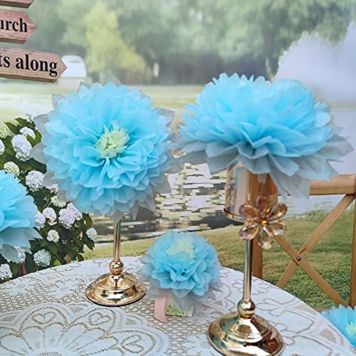 Mybbshower 9pcs Mixed Tissue Paper Pom Poms Decorations