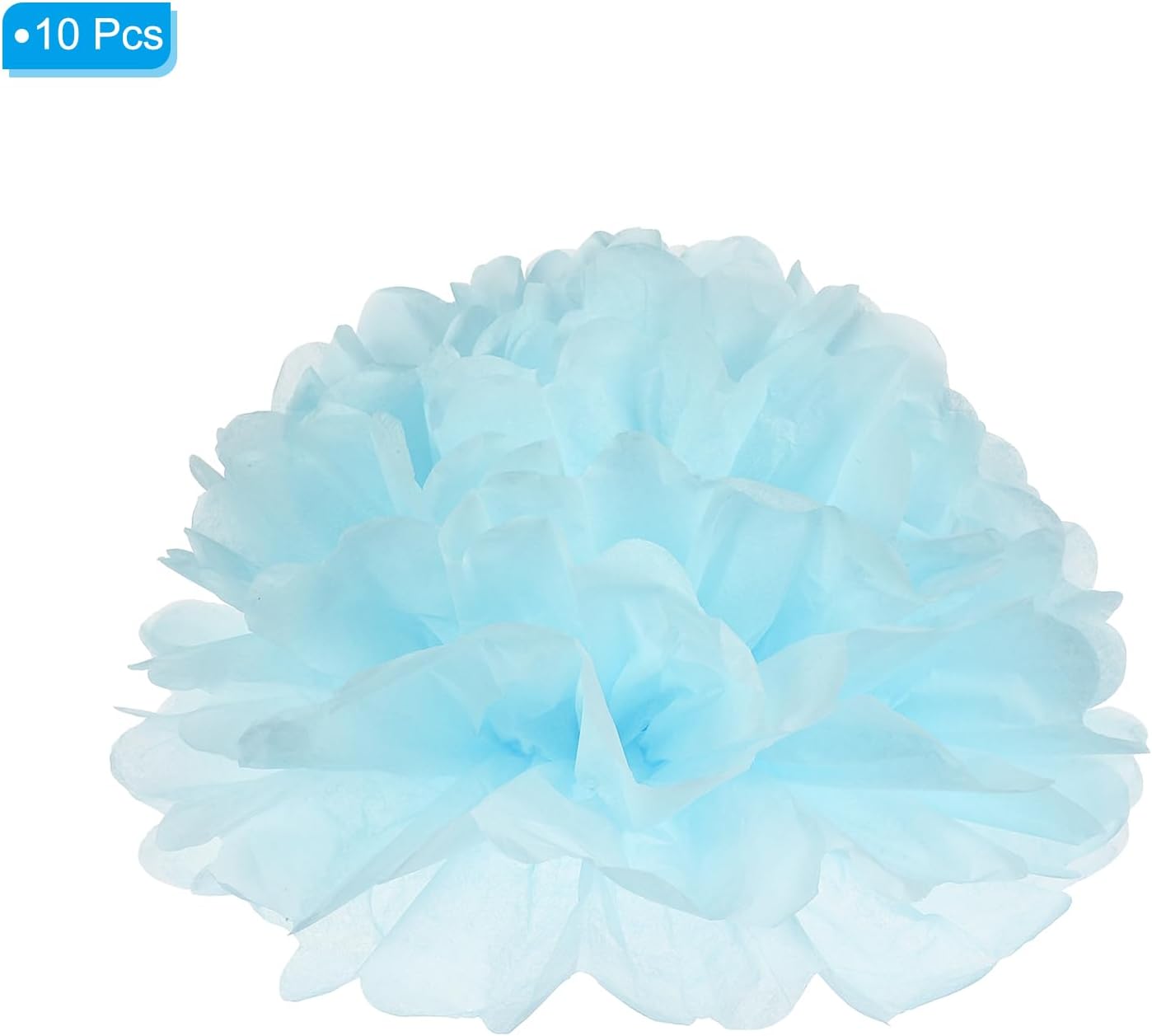 PATIKIL 4 Inch Light Blue Tissue Pom Poms 10 Pack