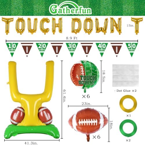 Football Party Supplies Kit Touchdown Balloons Goal Post Decorations