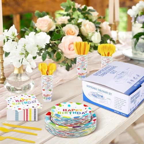 400 Piece Happy Birthday Party Supplies Set