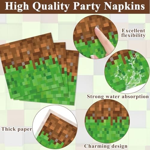 200Pcs Mining Themed Party Tableware Set