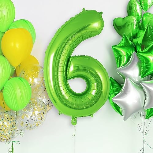 Green Number 6 Balloon 40 Inch Jumbo Birthday Decoration