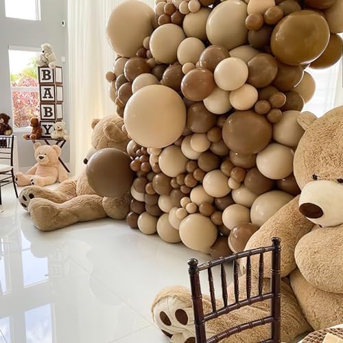 PartyWoo Brown Balloons 101 pcs 12 Inch Party Decor
