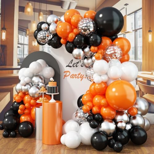 Orange and Black Balloon Arch Kit with 113pcs Balloons
