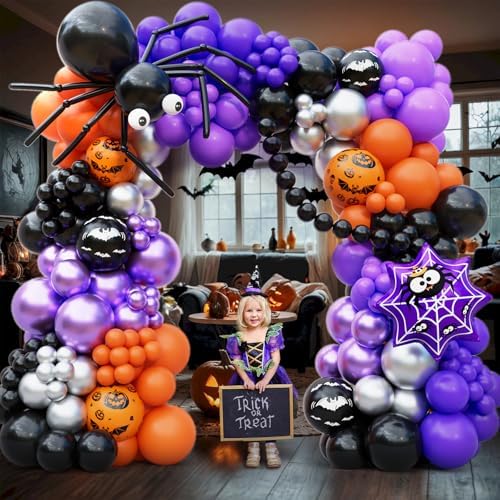 DBKL Halloween Balloon Garland with 176Pcs Decorations Kit