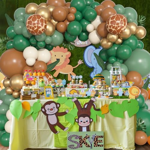 Ouddy Life 157 Pcs Jungle Safari Balloons Arch Kit