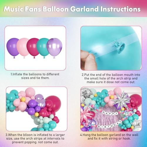 136Pcs Music Birthday Balloon Decor Kit