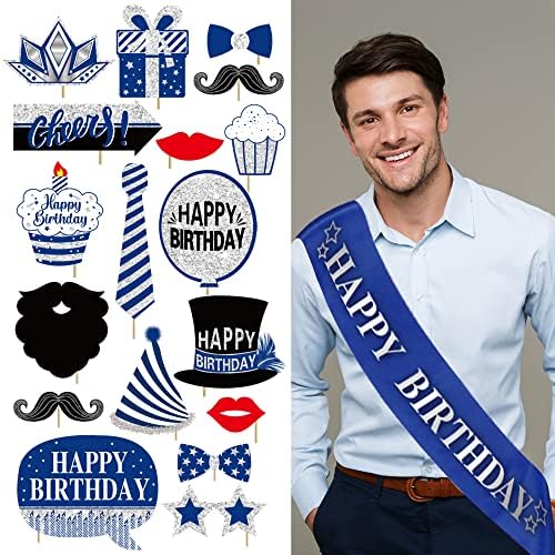 Birthday Decorations for Men Blue - 89pcs Set