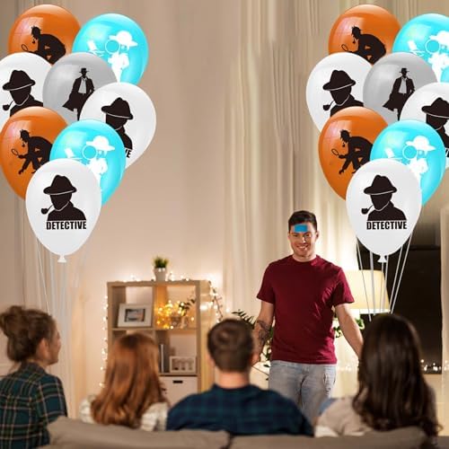 CupaPlay 50 Ct Detective Balloons - Spy Theme Party Decorations
