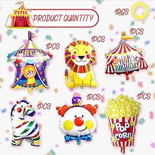 6pcs Carnival Foil Balloons Circus Party Decorations