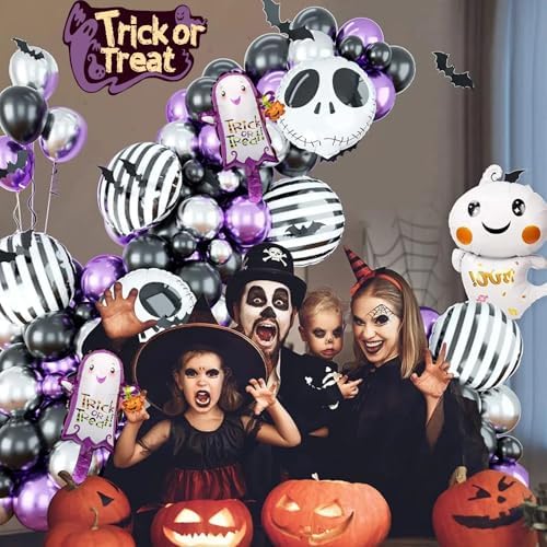 HIPIHOM 85 Pcs Halloween Balloon Garland Kit