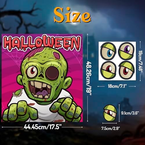 Halloween Party Decorations - Zombie Eyeball Game Poster Set