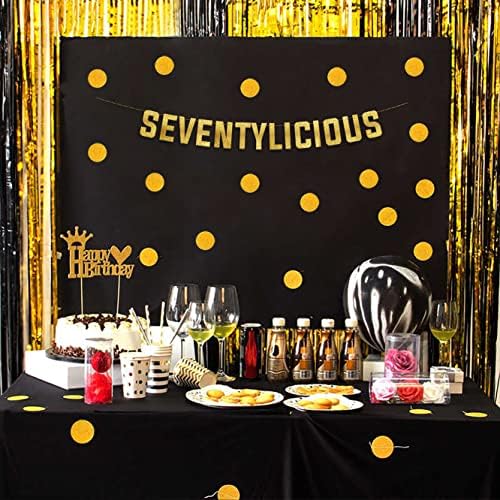 Seventylicious Gold Glitter Birthday Banner