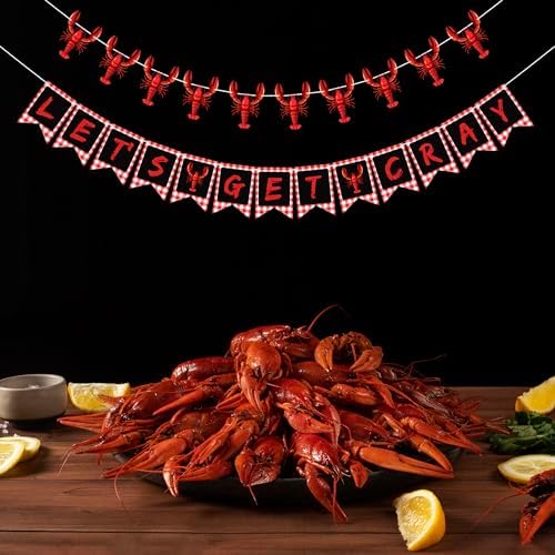 Lets Get Cray Banner for Crawfish Party Decorations