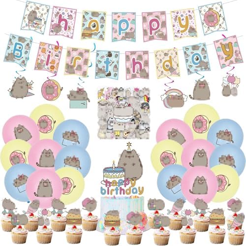 106 Pcs Cat Birthday Decorations Party Supplies