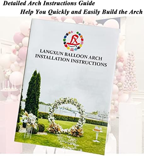 LANGXUN 72ft Black Metal Balloon Arch Kit for Events