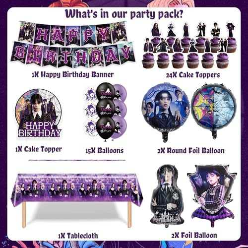 Wednesday Inspire Birthday Decorations Set