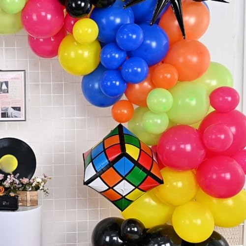 90s 80s Retro Balloon Arch Kit with 4D Dice Balloons